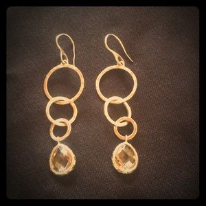 Lois Hill light yellow amethyst stone earrings.